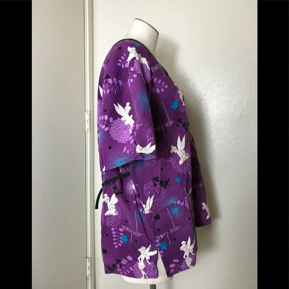 Disney Tinker Bell Purple Scrub Top - Picture 4 of 6